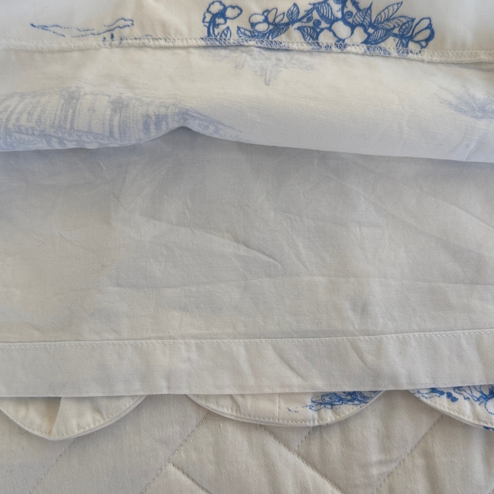 SARA CAMPBELL Nantucket Toile Blue Dress Size Medium - Picture 10 of 10